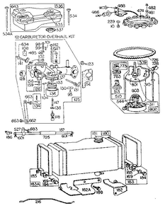 10 Hp. Engine Diagram and Parts List for 251700-251799 0139-01 Briggs and Stratton Engine